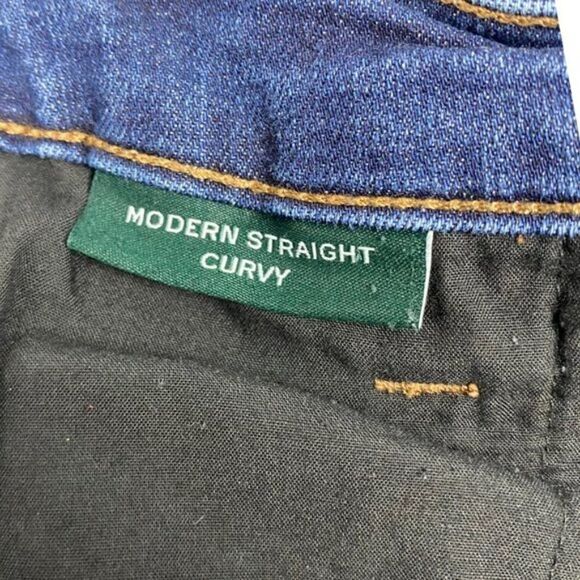 Lauren ralph Lauren Blue Medium Wash Modern Straight Curvy Denim Jeans US 14 - Picture 11 of 12